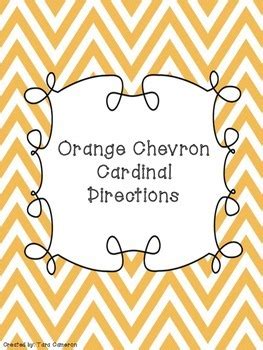 Orange Chevron Cardinal Directions By Tara Cameron Tpt