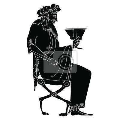 Standing Ancient Greek God Hermes With Caduceus Vase Painting Posters