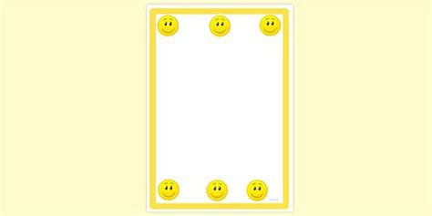 FREE! - Smiley Face Page Border | Page Borders | Twinkl