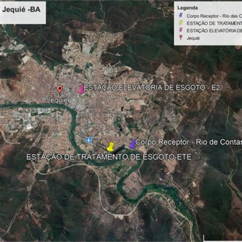 Localização geográfica do Município de Jequié BA Fonte Google Earth