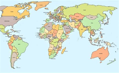 Mapa Múndi Mapa Completo Político Mapa Continentes E Países Mapa