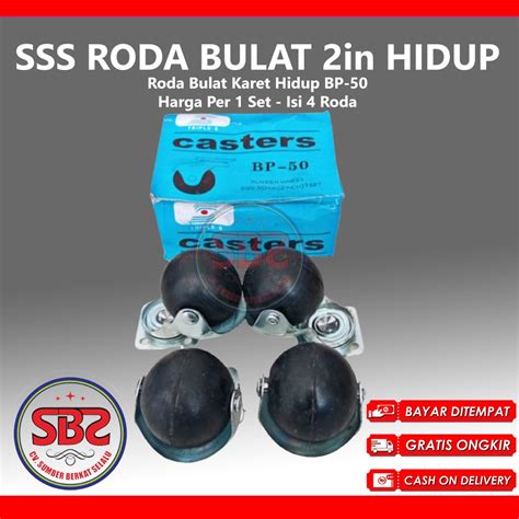 Jual Roda Etalase Bulat Karet Hitam Roller Ball Caster 2 Inchi Hidup