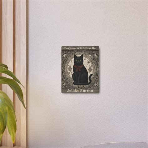 Yule Cat Sign, Black Cat Metal Sign, Cat Lover Gift Black Cat Lover Gift, Christmas Sign, Safe ...