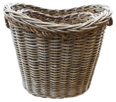 Lows Glenweave Oval Log Basket With Rope Handles Fenton Fires