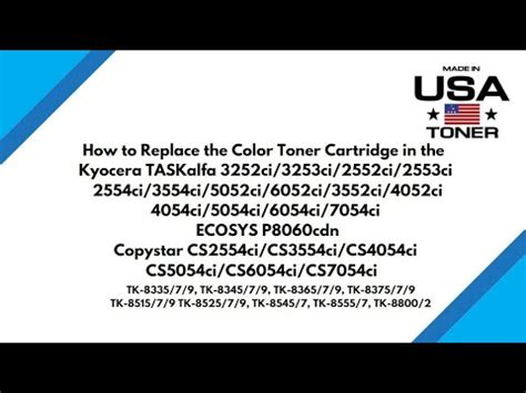 How To Replace The Color Toner Cartridge In The Kyocera TASKalfa 3554ci