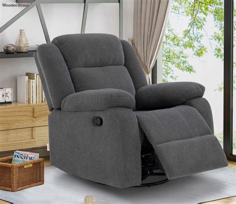 Buy Avalon Fabric Seater Revolving Manual Recliner Chair Grey At