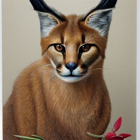 KREA AI Fullbody Portrait Of Cute Fluffy Caracal Wearing