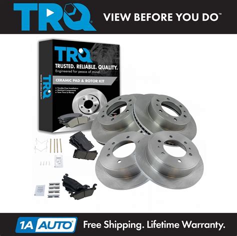 Trq Front Rear Posi Ceramic Brake Pad Rotor Kit For Hummer Truck