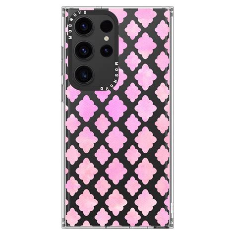 Pink Flower Diamond Phone Case Samsung Galaxy S23 Ultra Case Mosnovo