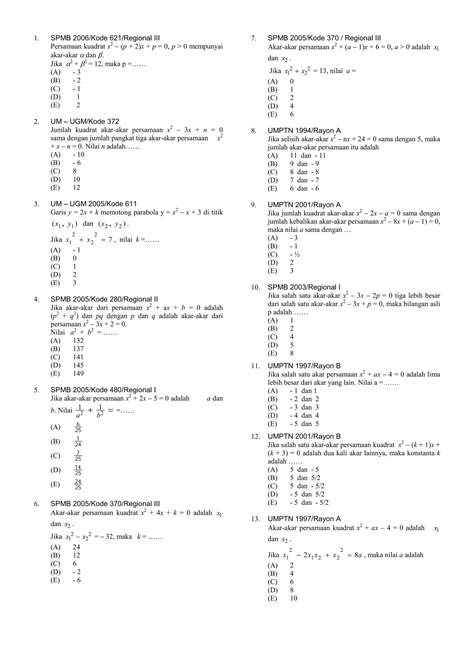 Persamaan Kuadrat Pdf