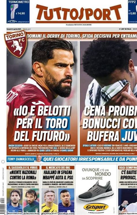 Tuttosport La Prima Pagina Di Oggi 2 Aprile 2021 Pianeta Milan