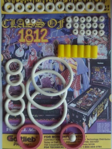 FLIPPER GOTTLIEB CLASS OF 1812 KIT Elastiques Caoutchouc Pinball Rubber