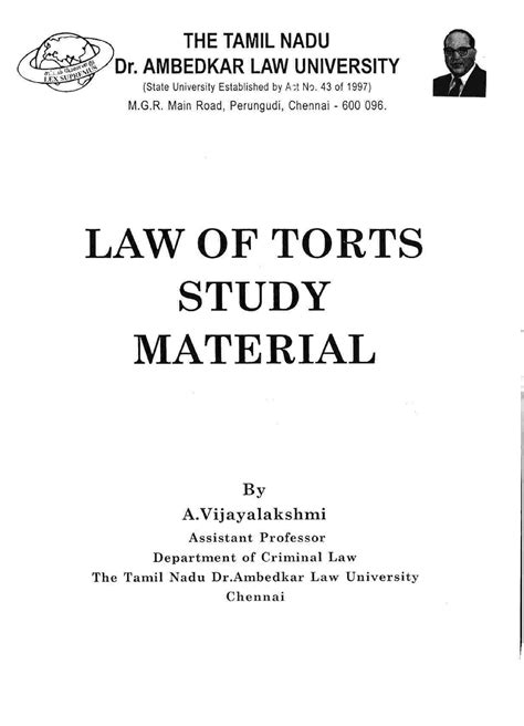 37 Law Of Torts LLB LAW Honors Studocu