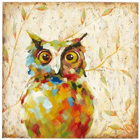 Quirky Owl Art Pier 1 Imports Owl Wall Art Canvas Art Owl Painting