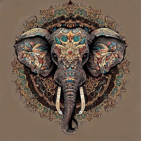 Premium Vector | Earthy Mandala Captivating Elephant Tee amidst Intricate Designs