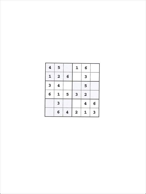 Sudoku 6x6 Printable Worksheet 103