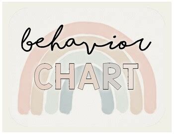 Boho Rainbow Behavior Chart Growth Mindset By Lepard Learning Lab