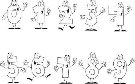 Printable Coloring Numbers 1 10 Sketch Coloring Page