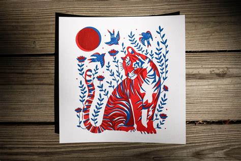 Red Tiger Print | Etsy