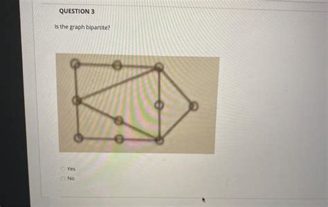 Solved QUESTION 3 Is The Graph Bipartite Yes NO Chegg