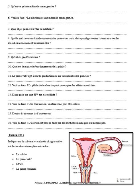 Maîtrise De La Reproduction Humaine 4ème Exercices Corrigés