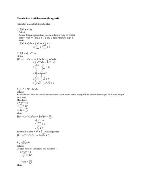 Contoh Soal Integral Cos Sin