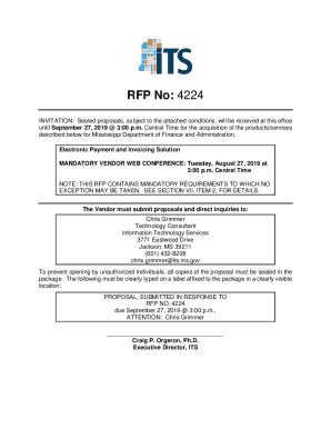 Fillable Online Rfps Its Ms INVITATION Sealed Proposals Subject To The