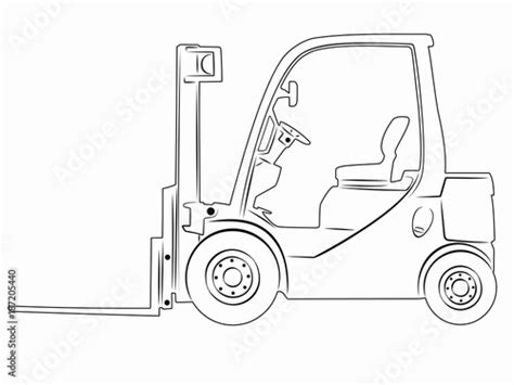 Vecteur Stock illustration of a forklift. vector drawing | Adobe Stock