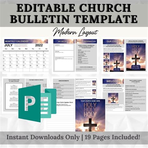 Pin on Editable Church Bulletin Templates!