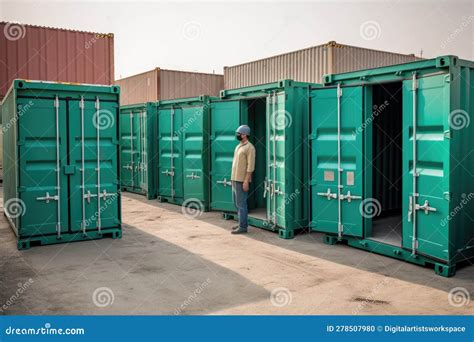 A Man Checks Containers At The Port During Quarantine Generative Ai