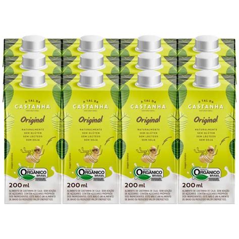 Kit Leite Vegetal A Tal Da Castanha 12 Caixas De 200ml Bebida De