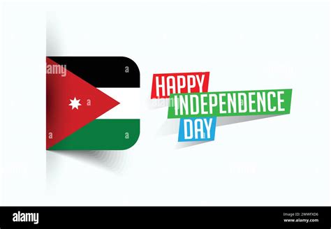 Happy Independence Day Of Jordan Vector Illustration National Day Poster Greeting Template