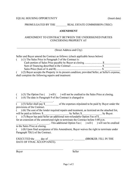 Promulgated By The Real Estate Commission Trec Form Fill Out And Sign Printable Pdf Template