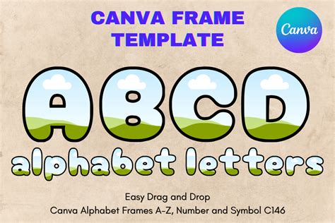 Canva Letters Frame Alphabet Template146 Graphic By Mellow Template · Creative Fabrica