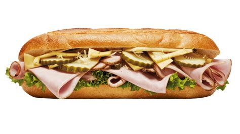 Ham And Cheese Sub Sandwich With Pickles 47598645 Png