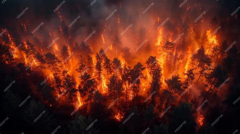 Premium Photo Forest Inferno Raging Wildfires Devastate Landscapes On