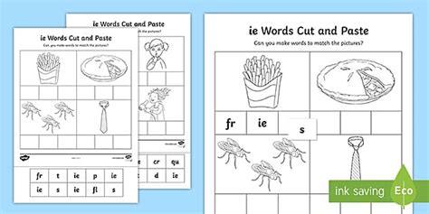 Ie Sound Cut And Stick Worksheet Lehrer Gemacht Twinkl