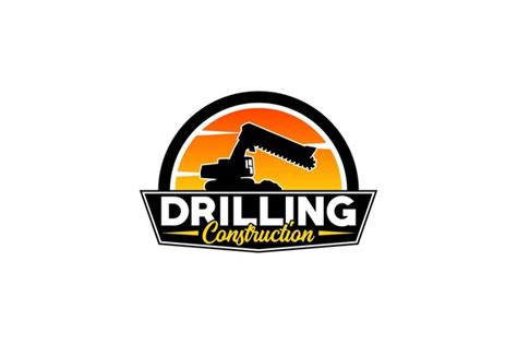 Premium Vector Contractor Trench Digger And Drilling Rig Logo Design