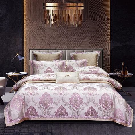 Cotton Embroidered Jacquard Luxury Bedding Set Duvet Cover Bed Sheet