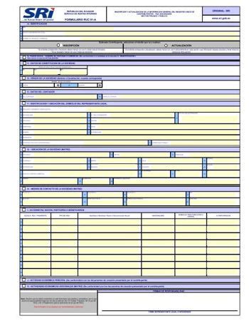 Como Llenar el Formulario RUC 01 a ᐈ Inscripción y Actualización RUC