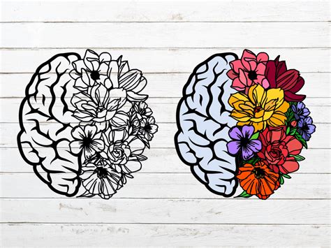 Flower Brain Mental Health Matters Afbeelding Door LauraArtDesign