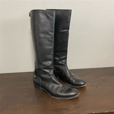 Frye Shoes Frye Melissa Button Back Tall Riding Boots Black Leather