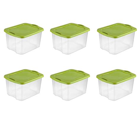 Sterilite 70 Qt Ez Carry Container Clear Spicy Lime Set Of 6