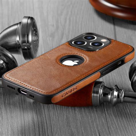 For Iphone Pro Max Case Leather Casus Logo Slim Thin Luxury