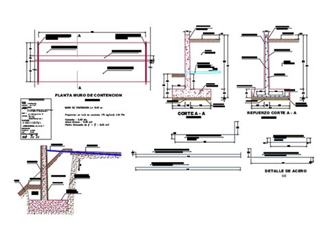 Muro de contención en AutoCAD Descargar CAD 777 6 KB Bibliocad