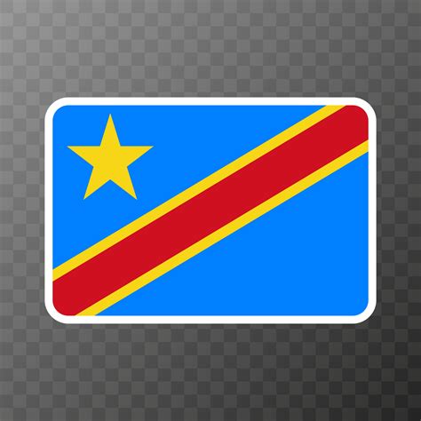 Democratic Republic of the Congo flag, official colors and proportion