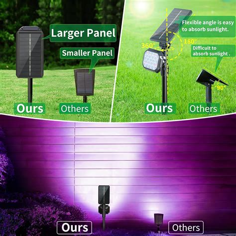 JSOT Solar Lights Outdoor Waterproof Color Changing Solar Spot Lights