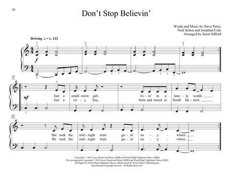 Journey Dont Stop Believin Arr Jason Sifford Sheet Music Notes Chords Journey Dont