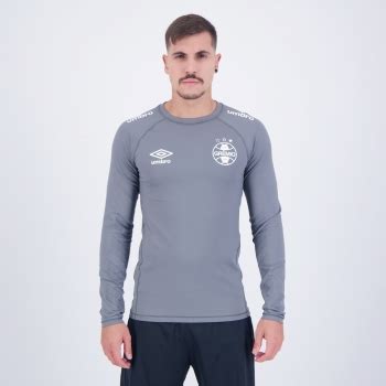 Camisa Umbro Gr Mio Goleiro Manga Longa T Rmica Cinza Futfanatics