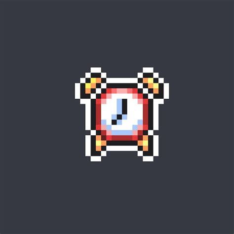 Reloj De Escritorio En Estilo Pixel Art Vector Premium